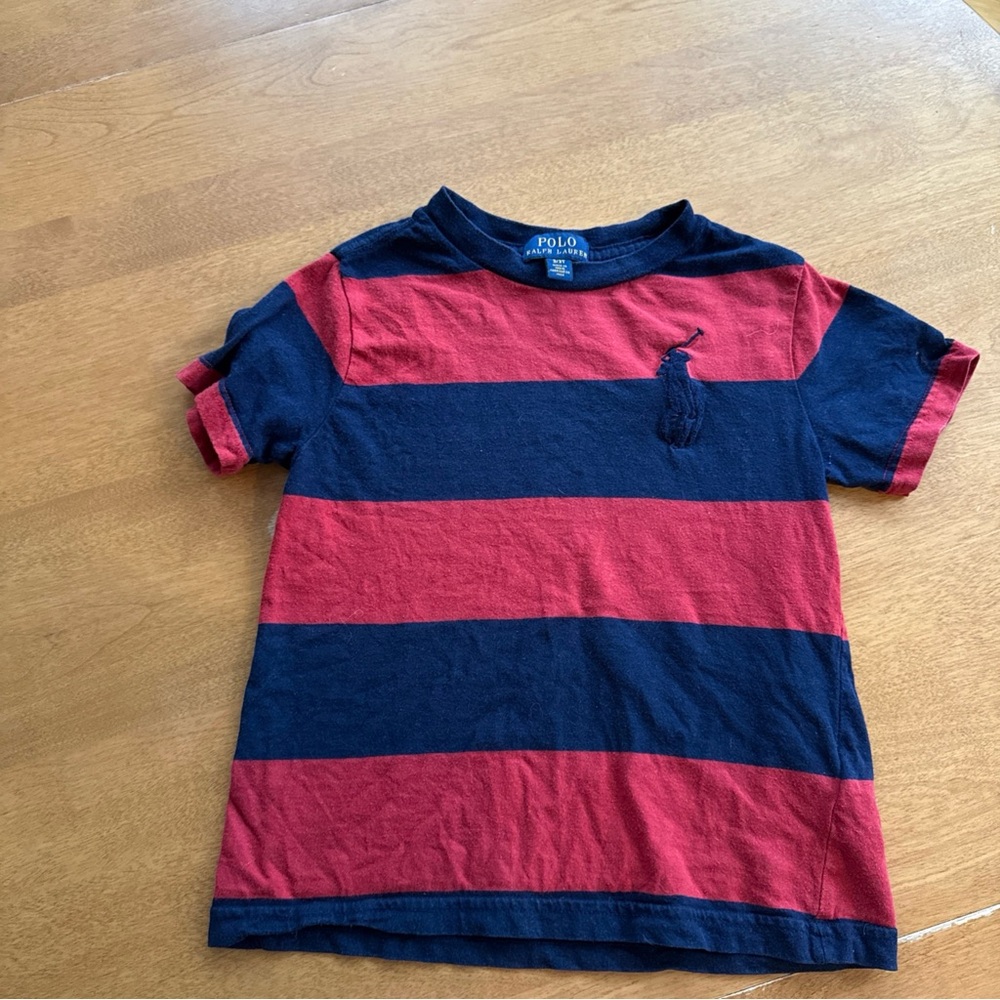 Polo by Ralph Lauren Kids Navy and Red Striped Tee